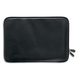 QUO VADIS Housse ordinateur Satiny 35x30x25cm cuir de vachette satin. Pour écran 15 pouces. Coloris noir