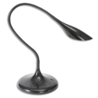 ALBA Lampe à Leds Arum en ABS Noir - Tête 17 cm, 1Bras flexible L49 cm et Socle D18 cm