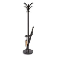 ALBA Portemanteau PMBrio en plastique et acier 6 patères, porte-parapluies - Socle D38, H175 cm Noir