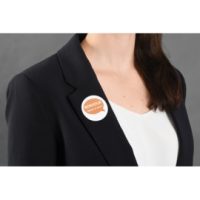AVERY Boîte de 240 badges adhésifs ronds en tissu soie acétate Blanc Ø51 mm + 240 inserts imprimables