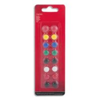 Boîte de 16 aimants 11 mm ronds assortis