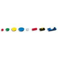 Boîte de 5 aimants 25 mm ronds Bleu