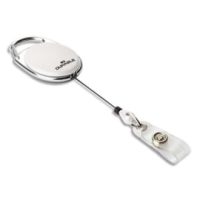 DURABLE Boîte 10 Enrouleurs Style avec lanière bouton pression - cordon rétractable 80cm - Blanc