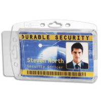 DURABLE Boîte 10 Porte-badges fermé pour 2 cartes format portrait ou paysage - L85 x H54 mm - Transparent