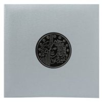 EXACOMPTA Album Pièces de monnaie (cap.= 215). 5 feuillesx43 cases+5 intercalaires. 25x25cm. Gris métal