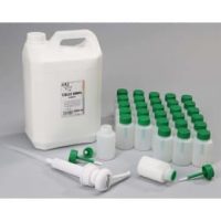 ART PLUS Lot 1 jerrycan 5L de colle vinylique, 1 pompe 20ml, 30 flacons-pinceaux anti verse 80 ml vides
