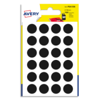 AVERY Sachet de 168 pastilles d15 mm. Ecriture manuelle. Coloris Noir