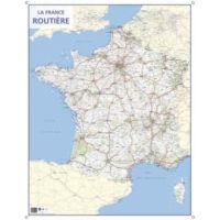 CBG carte murale route de France - Pelliculée format 66 x 84,5 cm - 4 œillets pour suspension