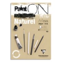CLAIREFONTAINE Bloc PAINT'ON encollé A4 30F 250g naturel