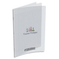 CONQUERANT 9 Cahier TP piqûre format A4 48 pages grands carreaux Séyès+48 pages unies. Couv PP incolore.