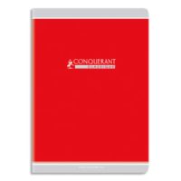 CONQUERANT 9 Cahier de devoirs, agrafé, 21x29,7 cm, 48p, 90g, séyès, couverture carte assortis 4 couleurs