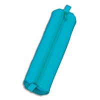 JUSCHA Trousse ronde en cuir 21x6cm. Coloris Turquoise