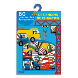LITO DIFFUSION Boîte de 80 gommettes les engins de chantier