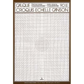 CANSON Bloc de papier calque croquis échelle 50 feuilles 90g A4 Ref-17143