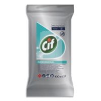 CIF PROFESSIONAL Carton de 4 Boîtes de 100 Lingettes multi-usages et surfaces, nettoie et assaini