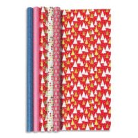 CLAIREFONTAINE Paquet de 10 rouleaux de papier cadeau alliance 2x0,7m assortis