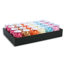 CLAIREFONTAINE Plateau de 24 bolduc œufs lisses 10mx7mm. 6 coloris classiques assortis