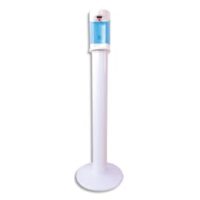 PRODIFA Borne de désinfection sans contact des mains : un diffuseur spray + pied + socle + piles
