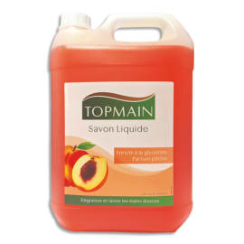 TOPMAIN Bidon de 5 litres de Savon liquide doux à la glycérine parfum Pêche