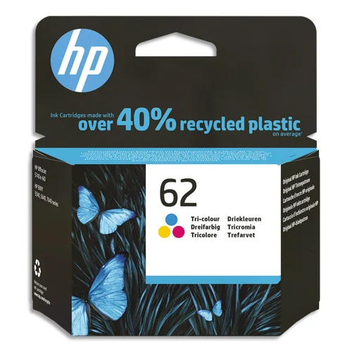 HP 62 Cartouche d'Encre Trois Couleurs Authentique