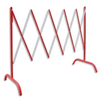 VISO Barrière extensible en acier peinture epoxy anti-UV Rouge blanche - Dim L20/230 x H100/105 x P40 cm