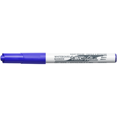 BIC Velleda 1741 Feutres pour Tableau Blanc Effaçables à Sec, Pointe Conique Moyenne - Bleu