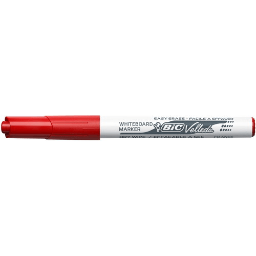 BIC Velleda 1741 Feutres pour Tableau Blanc Effaçables à Sec, Pointe Conique Moyenne - Rouge – Image 4