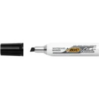 BIC Velleda 1781 Feutres pour Tableau Blanc Effaçables à Sec Pointe Biseautée Large - Noir