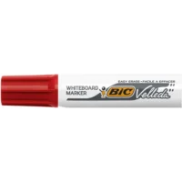 BIC Velleda 1781 Feutres pour Tableau Blanc Effaçables à Sec Pointe Biseautée Large - Rouge