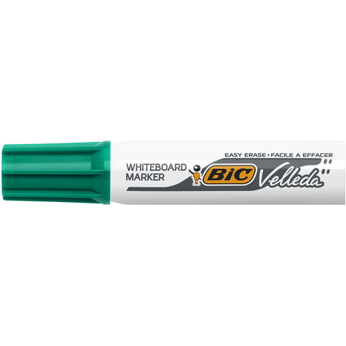 BIC Velleda 1781 Feutres pour Tableau Blanc Effaçables à Sec Pointe Biseautée Large - Vert