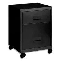 Caisson Combi mobile 2 tiroirs dont 1 pour dossiers suspendus L40 x H57 x P40 cm Noir