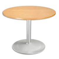 Table ronde D100 cm, épaisseur 2,5 cm - Pied Tulip D80 cm, hauteur cm hêtre aluminium