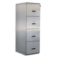 PIERRE HENRY Classeur DS 4 tiroirs Alu, poignée porte-étiquette, centralisée, L41,8 x H130,8 x P54,1 cm