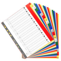 EXACOMPTA Jeu d'intercalaires alphabétiques en polypropylène. 20 touches multicolores. Format A4+.