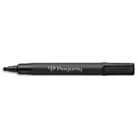 Marqueur permanent pointe biseautée corps plastique encre Noire à base d'alcool PERGAMY