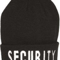 BONNET EN TRICOT ROLLER NOIR BRODÉ ′SECURITY′