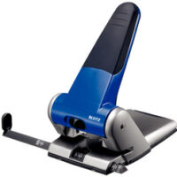 LEITZ Perforateur 2 trous. Capacité 65 feuilles gros travaux à poignée. Coloris bleu