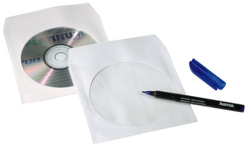 hama Pochette papier pour 1 CD/DVD, 100 pièces, blanc – Image 3