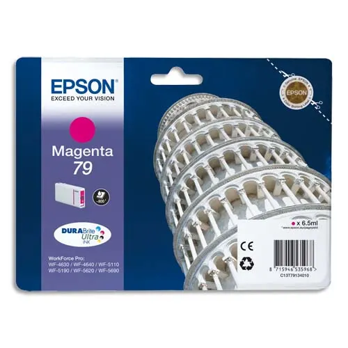 EPSON Cartouche Jet d'Encre Magenta (800 p) "Tour de Pise'' - C13T79134010