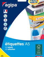 agipa Etiquette universelle, 19 x 38 mm, blanc