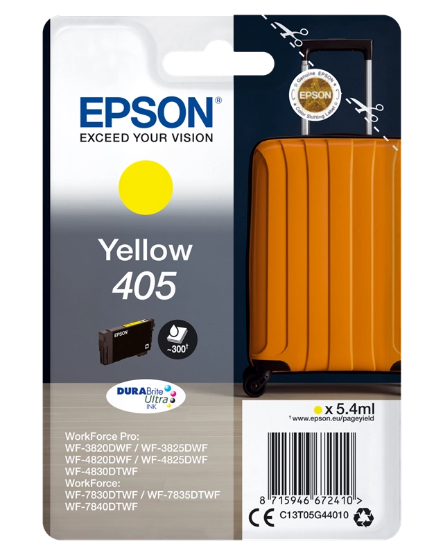 EPSON Cartouche Jet d'Encre DURABrite Ultra Jaune ''Valise'' 405 - C13T05G44010