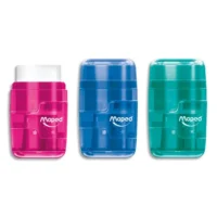 MAPED Taille-crayons gomme CONNECT TRANSLU 2 TROUS, (en présentoir)