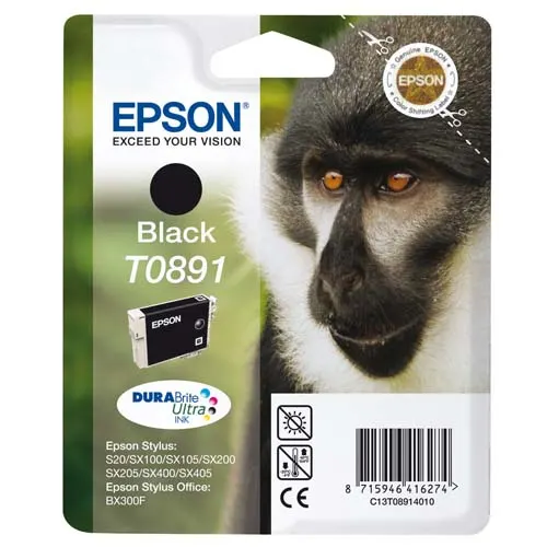 EPSON Cartouche Jet d'Encre DURABrite Ultra Noir ''Singe'' (T0891) - C13T08914011