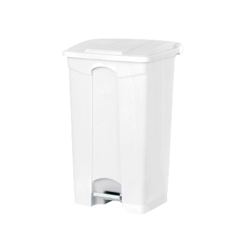 Poubelle PP blanche à pédale 50L couvercle couleurs – Image 7