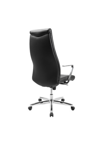 Topstar Fauteuil de direction "Chairman X", cuir véritable noir, revêtement: 100% cuir, dossier avec soutien lombaire, assise galbée confortable arrondie au niveau des genoux, mécanisme synchrone, solides pieds en croix en acier chromé, avec accoudoirs chromés avec appui-bras en cuir – Image 3