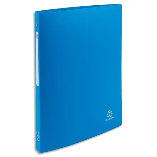Classeur 4 anneaux en polypropylène opaque 5/10e, dos 2cm, anneaux 15mm, coloris Bleu