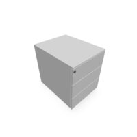 Caisson mobile métal gris aluminium L. 42 x P. 53,3 x H. 50,5 cm - top métal - 3 tiroirs plats