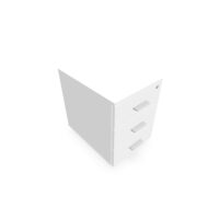 Caisson mobile Mélina 3 tiroirs L. 42 x P. 55,5 x H. 58,7 cm mélamine blanc neige  - poignées métal gris aluminium