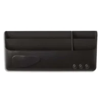 BI-OFFICE Boîte de ragement multi-usages magnétique Noire, 4 compartiments - Dim : L23 x H10 x P4 cm