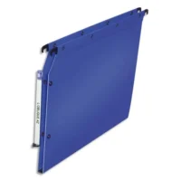 OBLIQUE AZ Paquet de 10 dossiers suspendus ARMOIRE en polypro opaque 5/10e. Fond 15, bouton-pression.Bleu